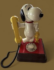 Vintage Snoopy Woodstock Rotary Phone 1970s Peanuts Collectible Landline Retro