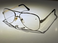 Crews-Engineer Z87 CV58 Safety Glasses Eyeglasses Frame 147mm Gold Metal Aviator