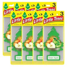 Little Trees Hanging Car and Home Air Freshener, Green Apple Scent - Pack of 24