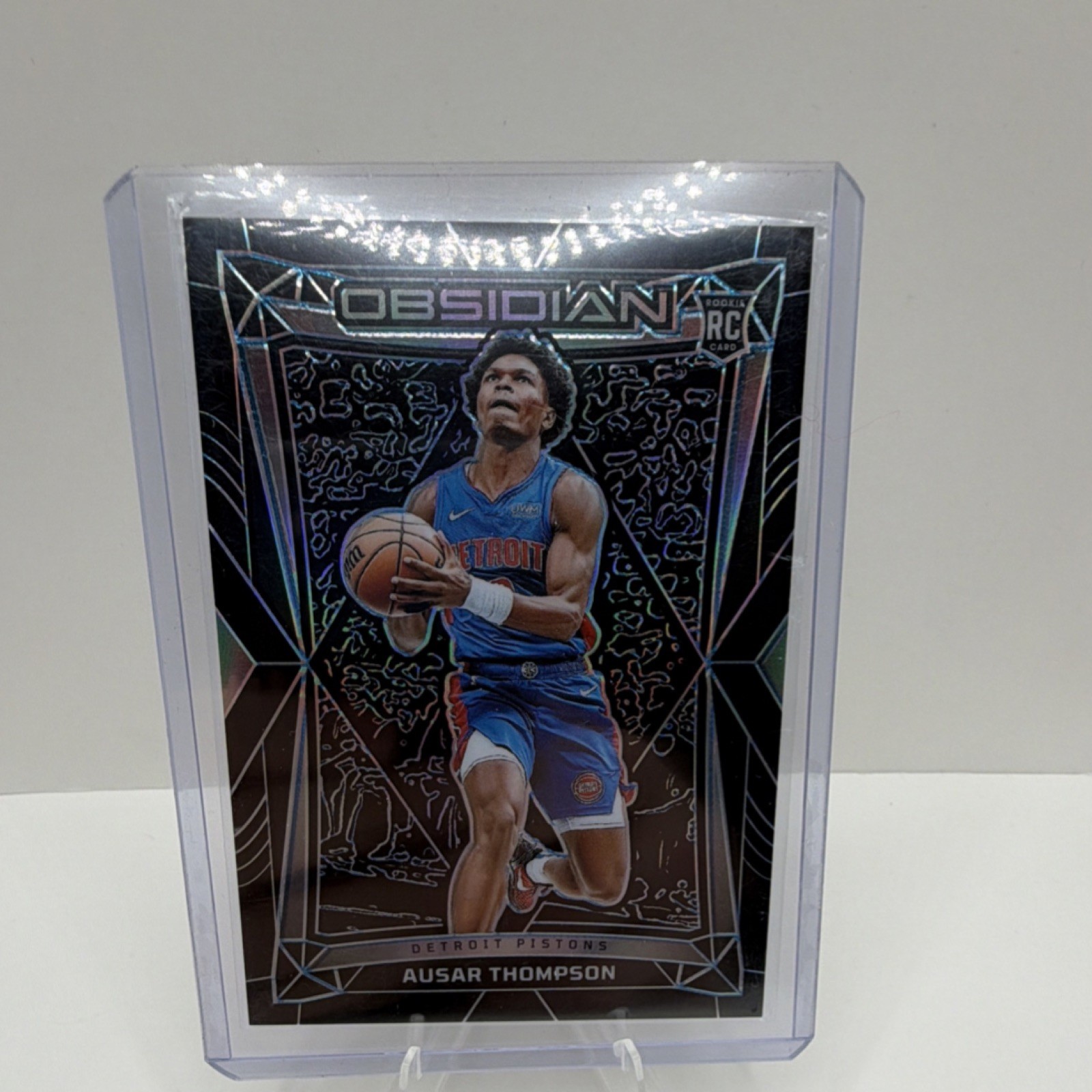 Panini Obsidian 2023-24 Ausar Thompson #58 Electric Etch Blue RC /30 Pistons