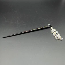Hair Stick Chop Stick Arora Borealis AB Crystal Beads Accessory 7.5" Lacquer