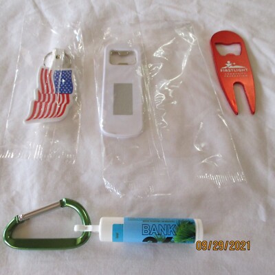 NEW Mixed Lot of 4 UNIQUE Items Sealed LIP Moisturizer Bottle Openers Keychain