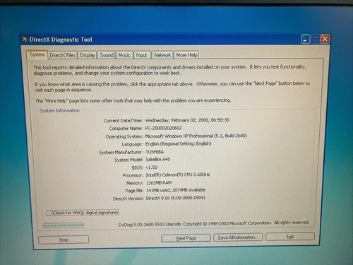 Toshiba Satellite A40 14" Laptop Intel Celeron CPU / 1GB RAM / 60GB HDD / XP ~ - Picture 6 of 17
