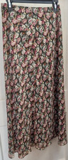 Compagnie International Express Elastic Waist Pleated Floral Maxi Skirt Sz 9-10