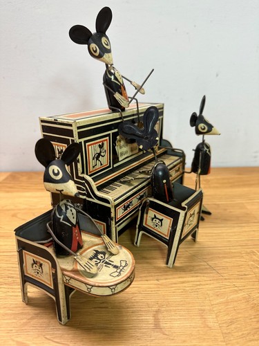 LOUIS MARX & CO. ANTIQUE RARE TIN LITHO WIND-UP MERRY MAKERS BAND - Picture 6 of 8