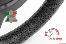 FOR INFINITI QX80 14-19 PERF LEATHER STEERING WHEEL COVER BLACK 2 STIT