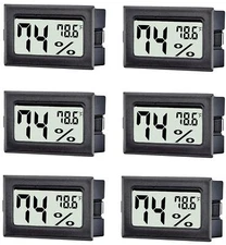 6 Pack Mini Digital Thermometer Hygrometer,Indoor Temperature and Humidity Ga...