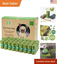 Eco-Friendly Dog Waste Bags - 540 Count Extra Thick & Leak-Proof Green Packs