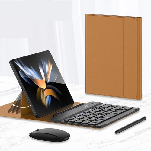 Wireless keyboard folding leather case for Samsung Galaxy Z Fold 4 Fold 3 mouse - Picture 6 of 17