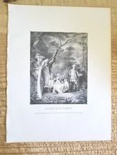 LAJOUE AND FAMILY BY LAJOU.VTG 1800'S 14.5" x 10.7" ART PRINT*EP8