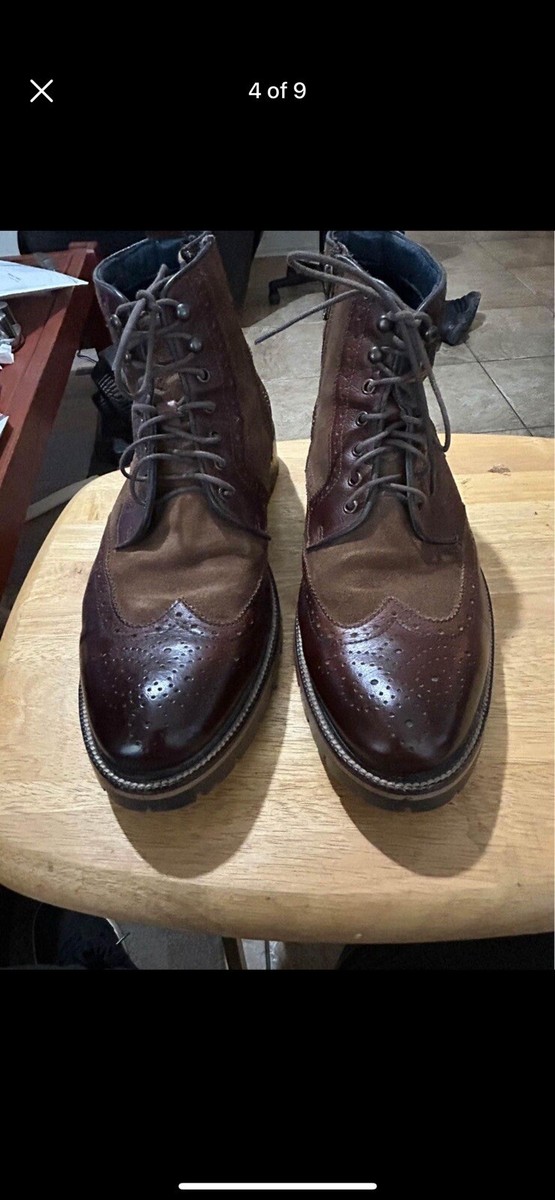 Johnston & Murphy XC Flex Cody Wingtip Zip Boots Mahogany Leather/Suede Sz 10M Johnston & Murphy XC Flex Cody Wingtip Zip Boot - Mahogany  main image 4