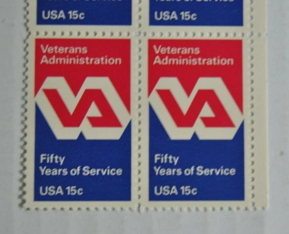 Veterans Administration US Stamps, 15c 1980 Pl Block of 4 Scott #1825 of XF M/NH - Image 2 of 4