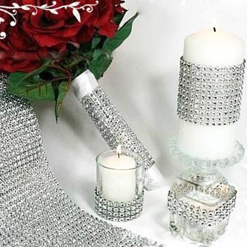 Mandala Crafts 1.5 In 20 Yds Black Bling Wrap Rhinestone Mesh Ribbon – Crystal Diamond Wrap Rhinestone Strips Roll For Crafts Wedding Event Decoration - Foto 3