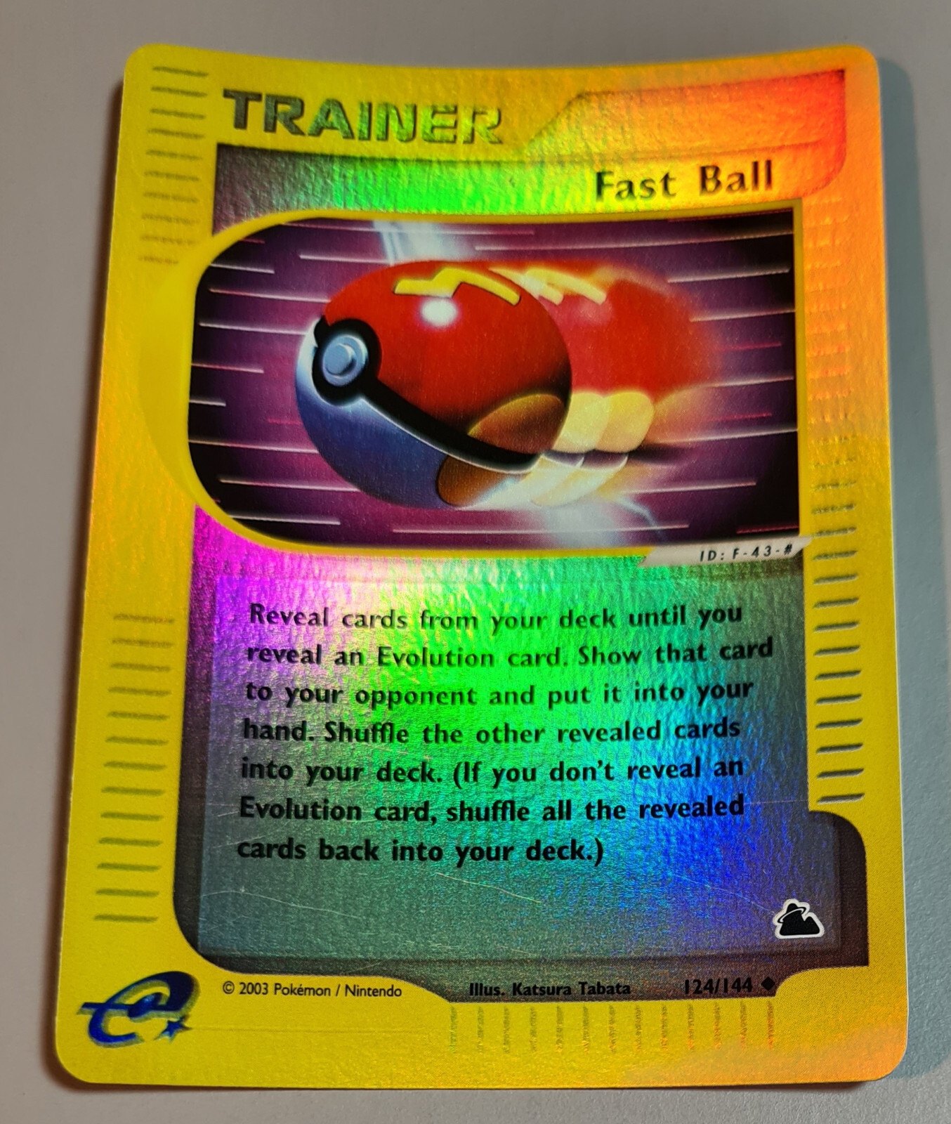 Fast Ball # 124/144 Reverse Holo from Skyridge 2003 Pokemon English Mint Vintage