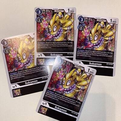 Digimon TCG Sukamon Playset 1.0 1.5 BT3-063 Release Special x4 Black