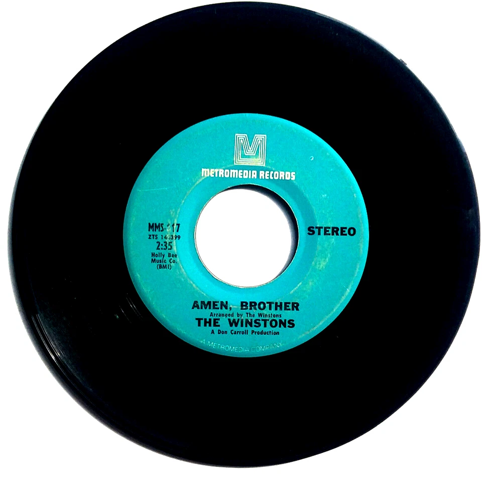THE WINSTONS - Color Him Father / Amen Brother - Vinyl 45rpm 1969 MMS-117 RARE - Image 2 of 4