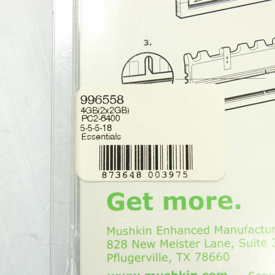 NEW Mushkin 996558 PC2-6400 2x2GB (4GB Total) Desktop RAM - Image 4 of 4