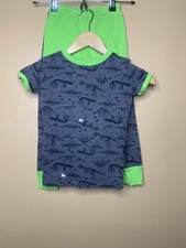 Kirkland Boys Size 6 Pajamas 3pc Set Crew Neck Gray Green Long Pants Long Sleeve