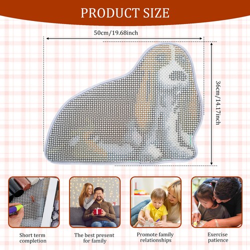 Latch Hook Kit DIY Rug Making Kit Cute Cartoon Animal Theme Latch Hook Rug ShoEK - Picture 6 of 17