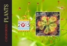 St. Vincent 2015 - Carnivorous Plants Singapore Expo - Souvenir Stamp Sheet MNH