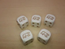Beige Bear Dice Game with Instructions Tabletop Game Special Engraved 5D6