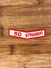 50 Straight Trapshooting Rocker Embroidered Patch 3 Inches