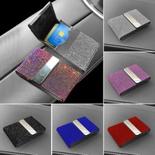 1pcs Shiny Rhinestone Business Name Card Holder Metal Card Case Pocket Purse