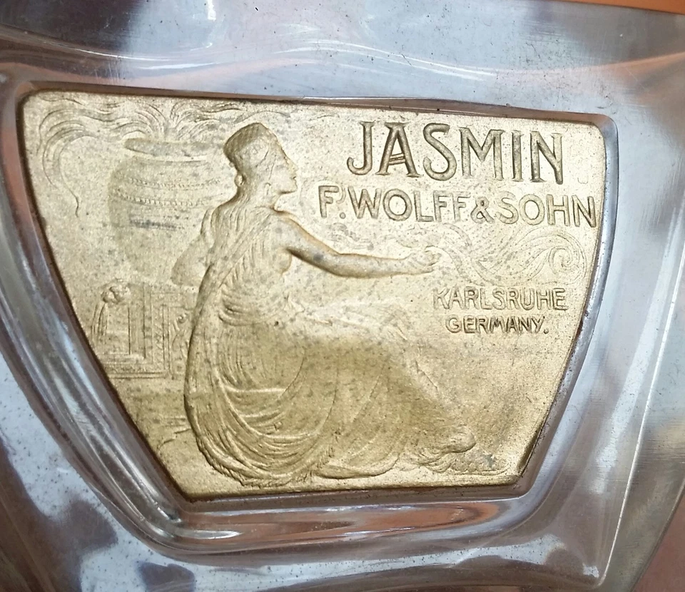 Rare Old Vintage Antique Jasmin F. Wolff & Sohn Karlsruhe Perfume Bottle Germany - Image 2 of 4