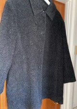 Stunning All Alpaca Made In Peru 80% Baby 20% Wool Black 3/4 Coat Size Xxl Vgc