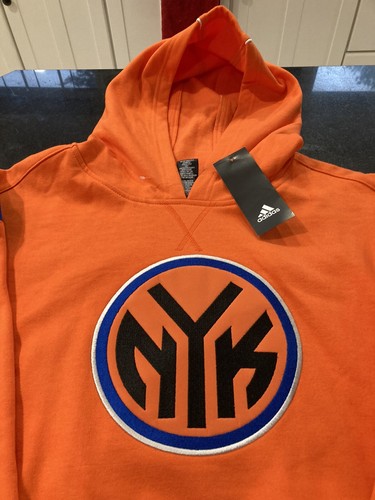 YOUTH GIRLS/BOYS ADIDAS NEW YORK KNICKS HOODIE YOUTH XL 18/20 ORANGE NWT - Picture 2 of 4