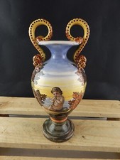 ANTICO PREZIOSO VASO CERAMICA MAIOLICA DIPINTO A MANO LA COLONNATA S.FIORENTINO 