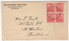 1938 Jul 1st. Commercial Cover. Devenport to Christchurch.