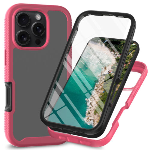 For iPhone 16 Pro Max 16e 15 14 13 12 11 Full Body Rugged Case Screen Protector - Picture 17 of 20