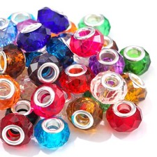 50 Pcs Murano Glass Beads European Lampwork Loose Space Beads