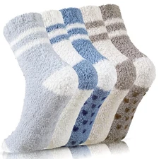 Fuzzy Socks for Women - Soft Cozy Fluffy Slipper Winter Warm Plush Socks - Ch...