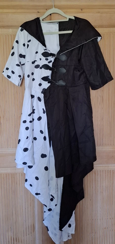 Cruella De Vil Damen Komplett-Kostüm schwarz/weiß Dots Gr. M S/XS - Bild 1 von 3