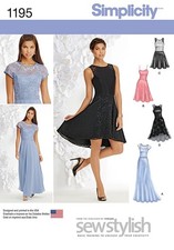 SIMPLICITY 1195 Misses Women's Dresses /Dress SEWING PATTERN Size 4-12