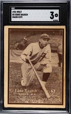 1931 W517 baseball #3 Eddie Rausch (actually Edd Roush) New York Giants ...