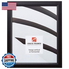 Craig Frames 26" L X 20" W Solid Black Poster Frame, 0.825" Wood Grain Finish