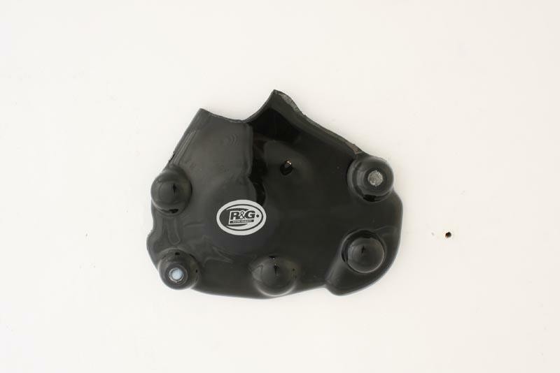 Couvre-carter droit R&G Racing noir Yamaha pour éviter les fuites d'huile