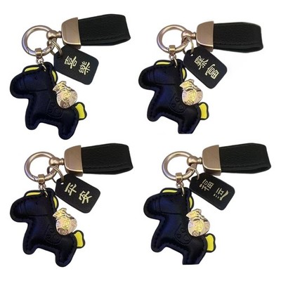 Lovely Horse Charm Keychain Bag Ornament For Fortune And Multiple Applications