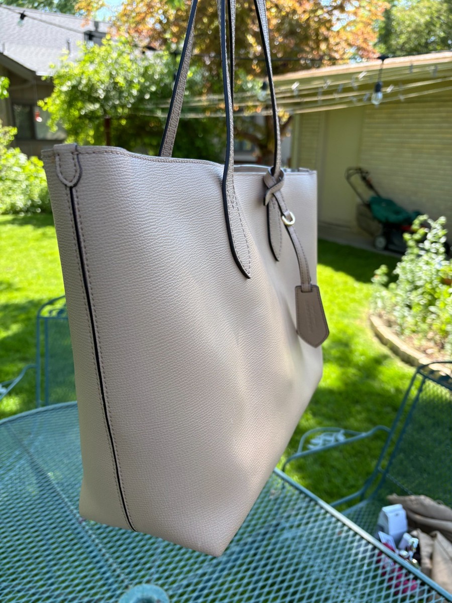 NWT New Burberry Medium Haymarket Check Leather Reversible Tote | eBay