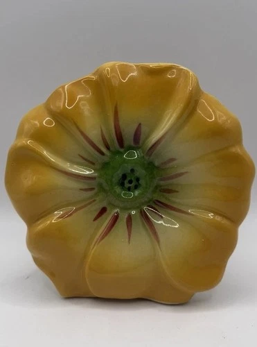 Vintage McCoy Style Yellow Flower Wall Pocket Vase Floral USA Pottery