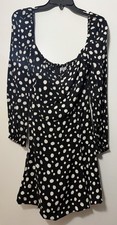 New Reformation black poka-dot dress size: Large