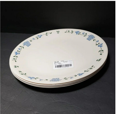 NEU! Vintage 80er 4er Set CORELLE "Blueberry Bouquet" Speiseteller - Bild 6 von 7