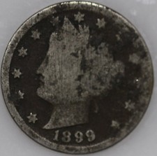 * 1899-P Liberty Nickel, Over 100 Years Old As Shown
