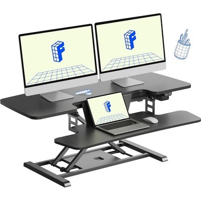 HUANUO 32 Z Shaped Stable Standing Desk Converter, Height Adjustable Sit Stand