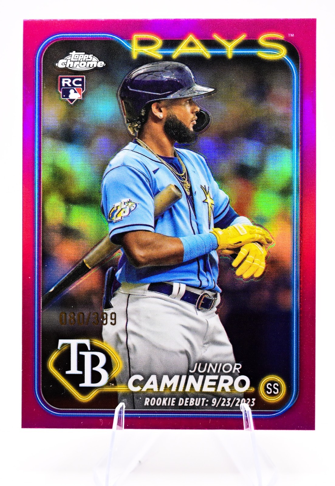 Junior Caminero RC /399 2024 Topps Chrome Update Magenta Refractor Rookie USC193