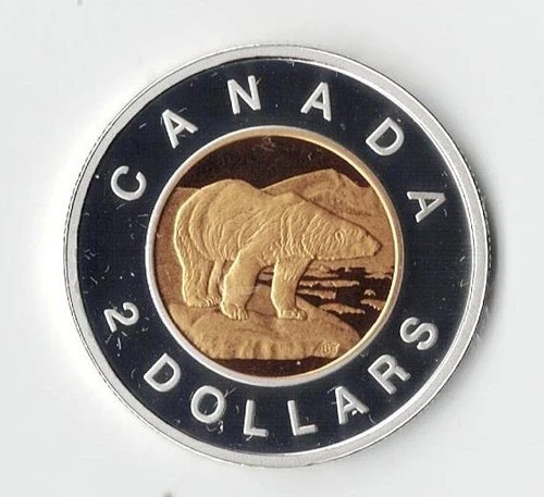 2016 CANADA SILVER PROOF 2 DOLLARS TOONIE GOLD PLATED - BU