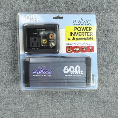 Bravo View 600W Car Power Inverter DC 12V to AC115V INV-600 w/ Gameplate RCA AV